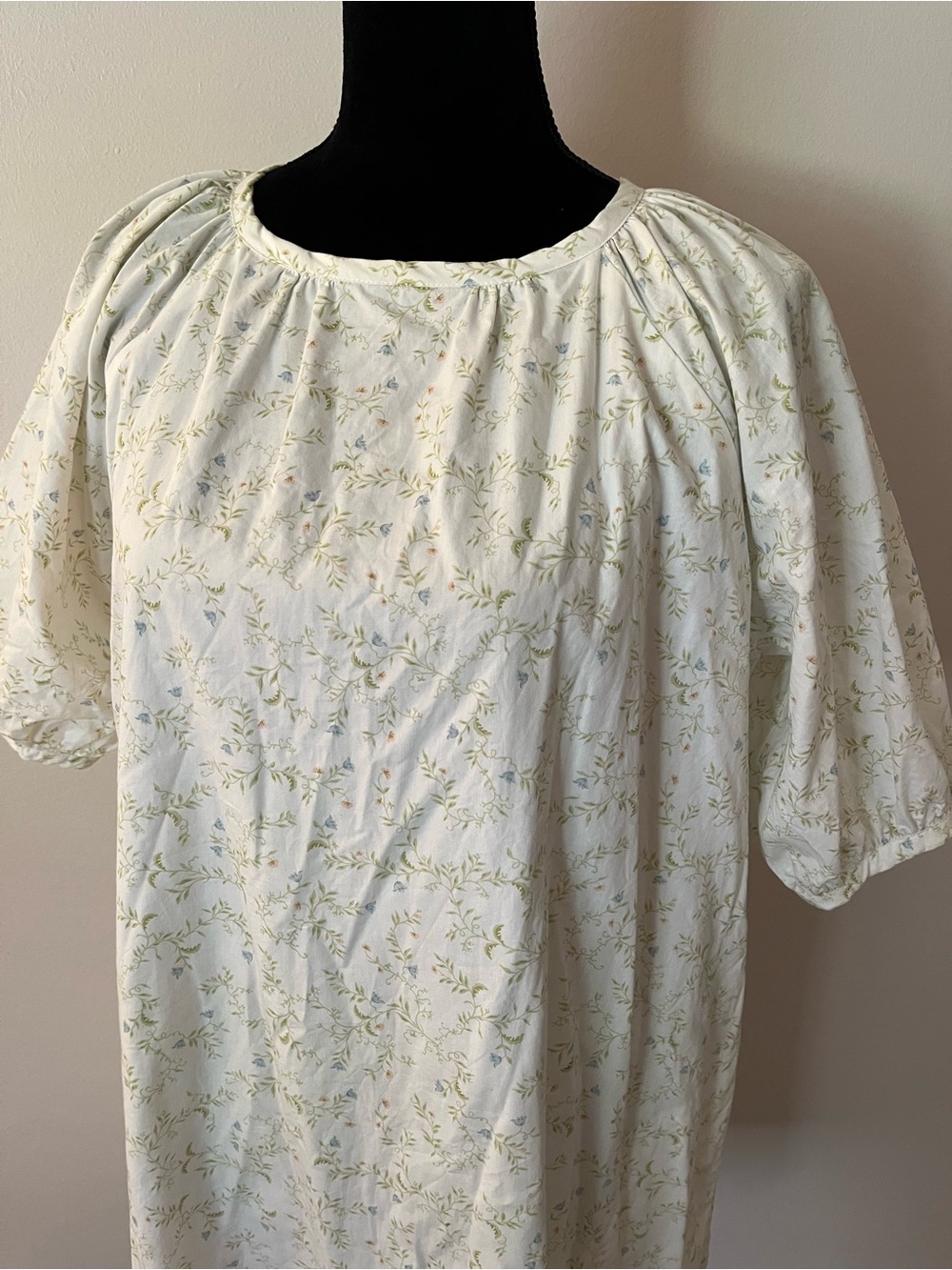 Julia Berolzheimer x LAKE cotton poplin dress gathered sleeves, spring vine, M - Picture 3 of 9